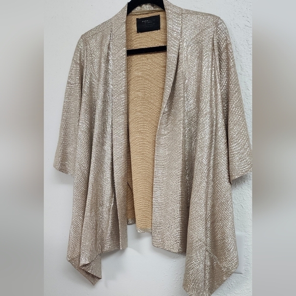 Zara Jackets & Blazers - Zara Womens Special Edition Metallic Gold  Cardigan  Size S